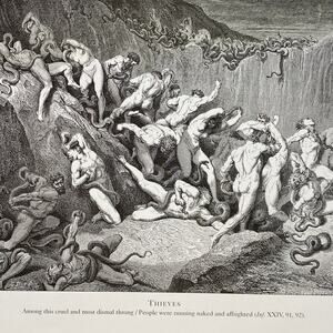 Dore, Divine Comedy, Thieves, Barrators, Print, Bookplate, Art, ~ 240707-WH 292